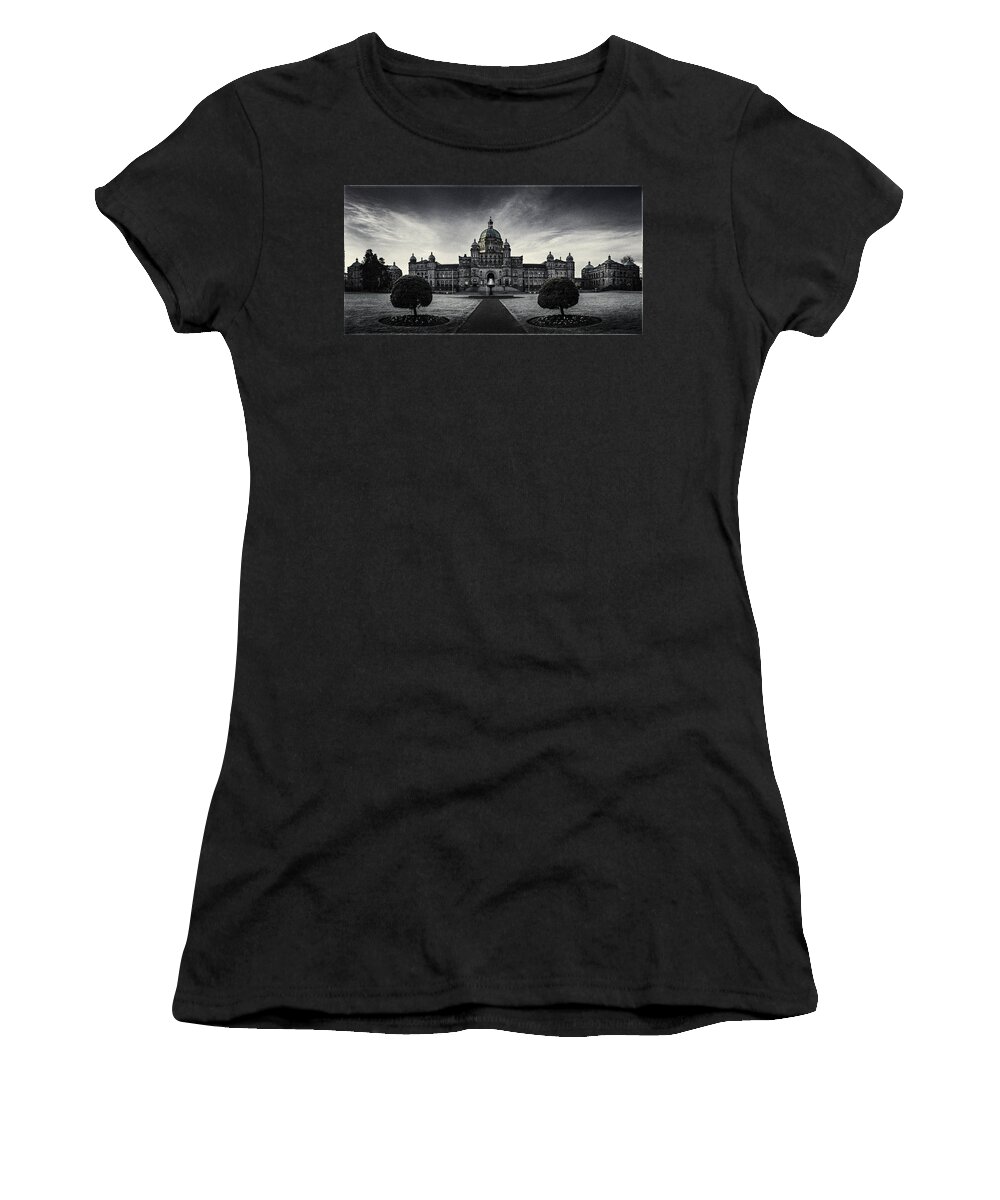 Architecture Women's T-Shirt featuring the photograph Legislature building British Columbia Victoria by Peter V Quenter