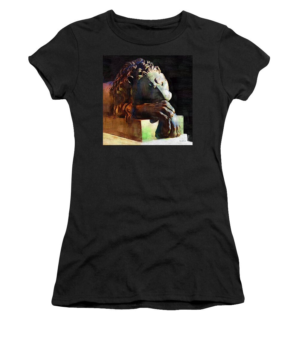Lion Women's T-Shirt featuring the painting Leo Weeps by RC DeWinter
