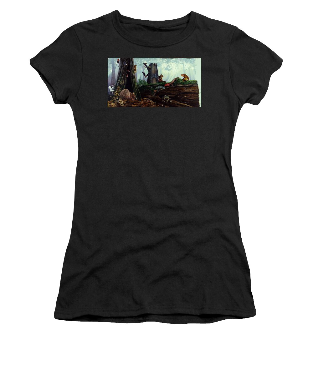 Illustration Women's T-Shirt featuring the painting Life In A Dead Tree by Chase Studio