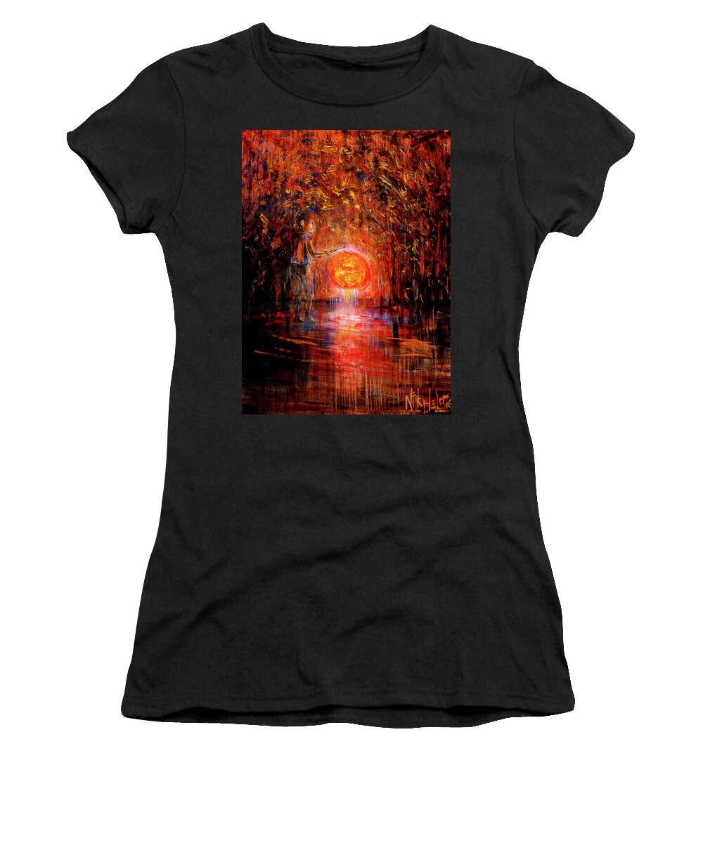 Lantern Women's T-Shirt featuring the painting Light by Nik Helbig