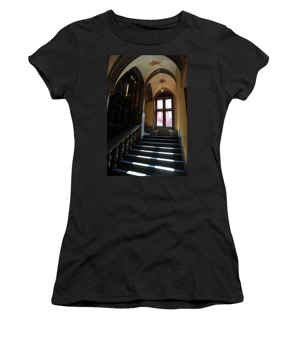 Europe Women's T-Shirt featuring the photograph Lighted Stairs by Richard Gehlbach