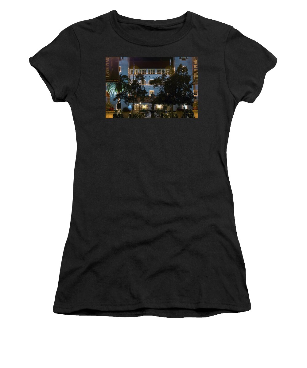Scenery Women's T-Shirt featuring the photograph Lightner At Night by Kenneth Albin