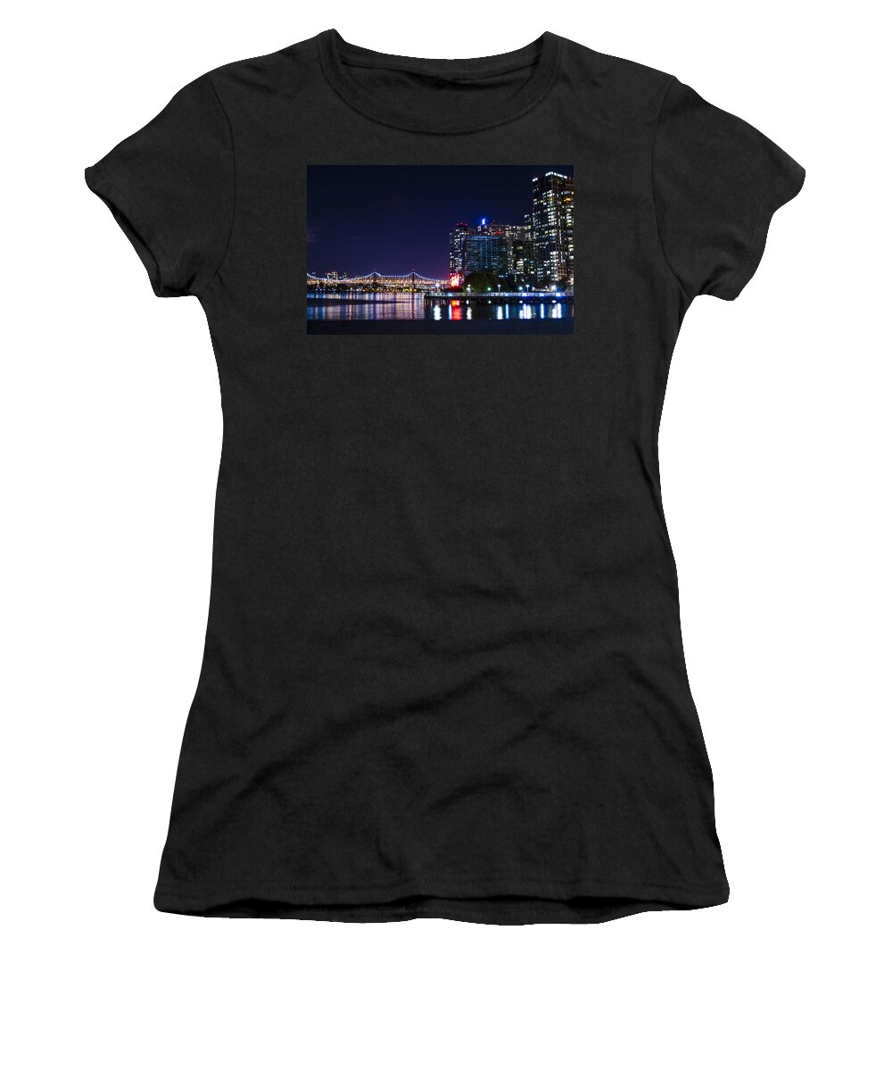 New York City Women's T-Shirt featuring the photograph Lights of Long Island City by GeeLeesa Productions