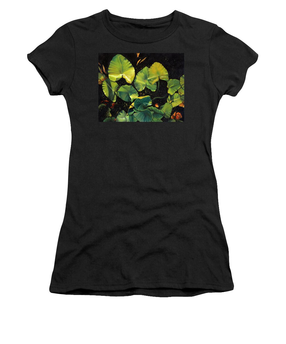 Lily Pad Women's T-Shirt featuring the painting Lily Pad 19 by Thu Nguyen
