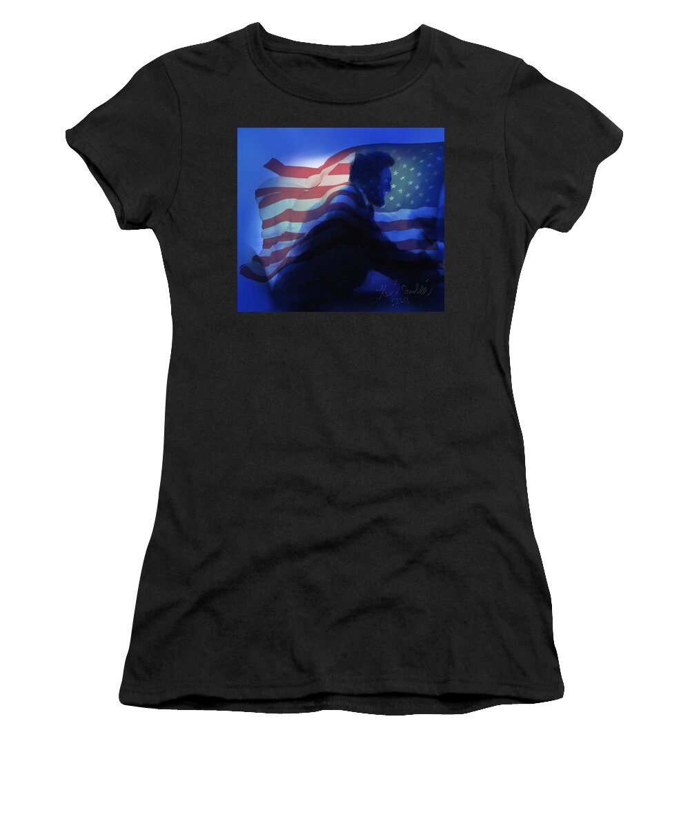 Abe Lincoln Women's T-Shirt featuring the mixed media Lincoln by Kevin Caudill