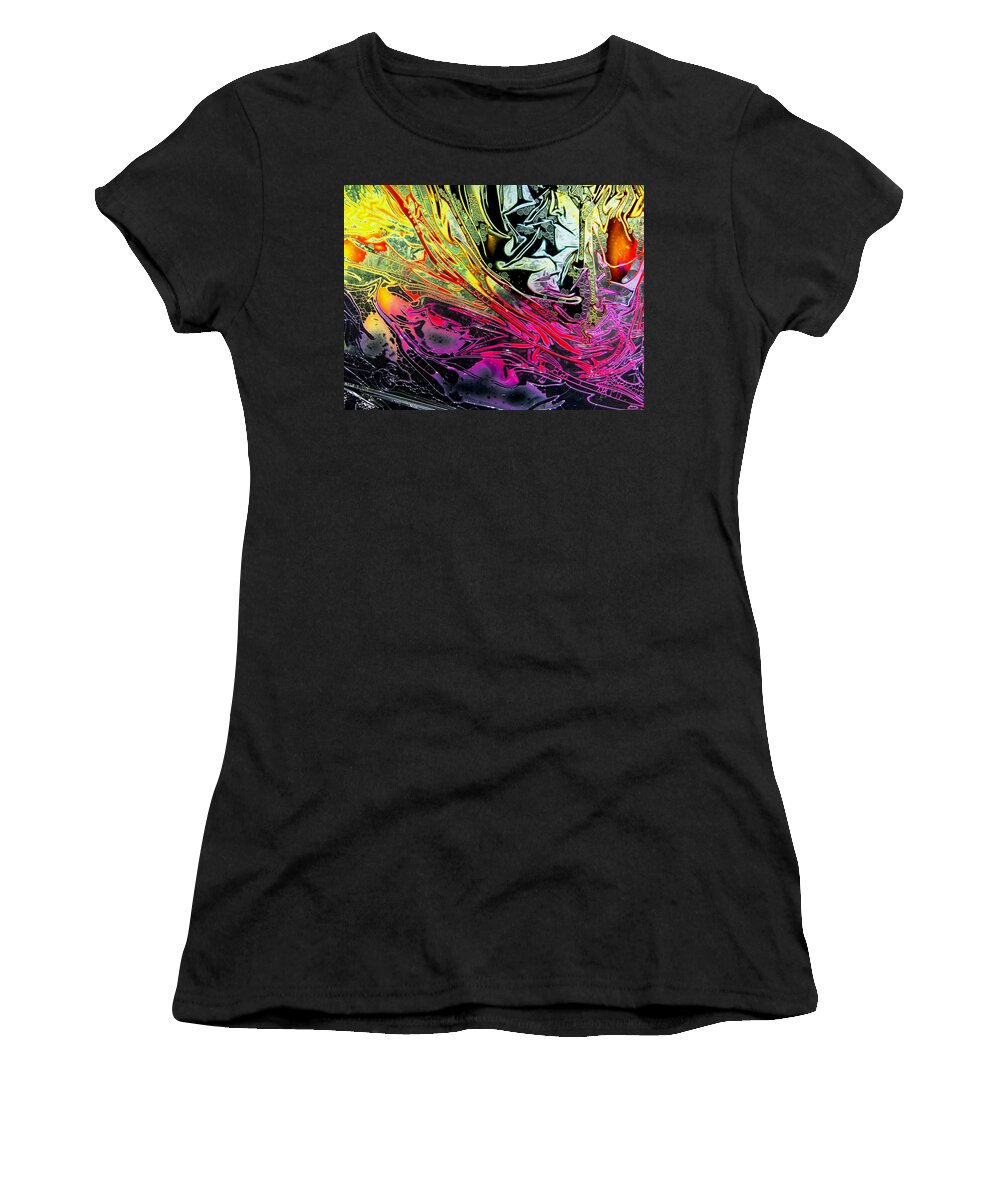 Surrealism Women's T-Shirt featuring the digital art Liquid Decalcomaniac Desires 1 by Otto Rapp