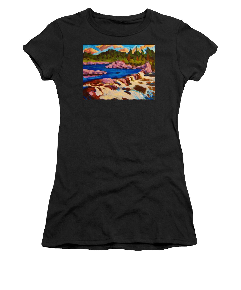 Summer Landscapes Women's T-Shirt featuring the painting Liscomb Landscape by John Malone