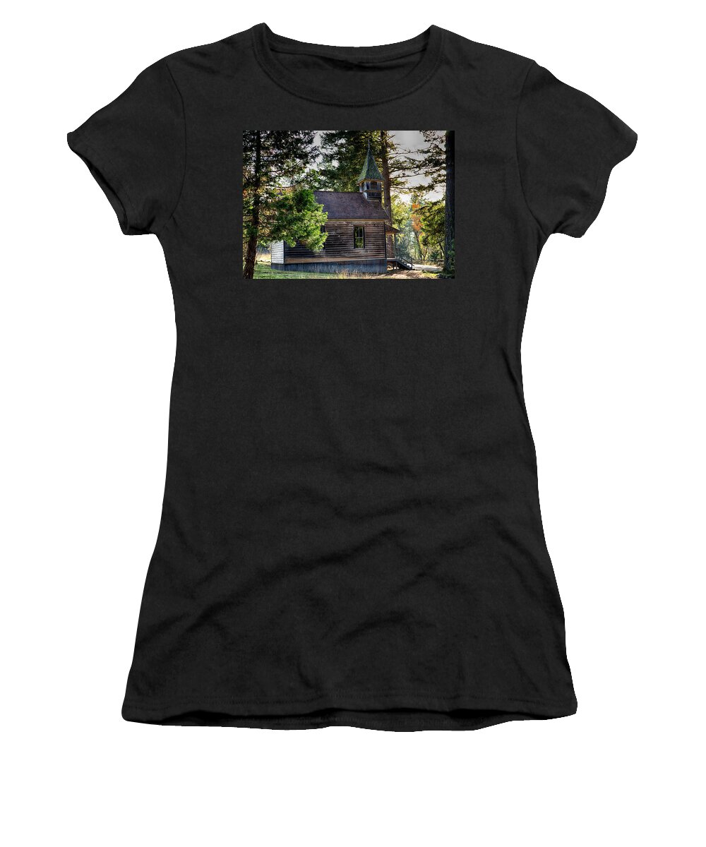 Building Women's T-Shirt featuring the photograph Little Church Beside the Road by Betty Depee