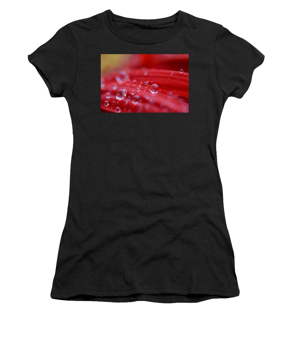 Flower Women's T-Shirt featuring the photograph Little Drops of Water by Melanie Moraga