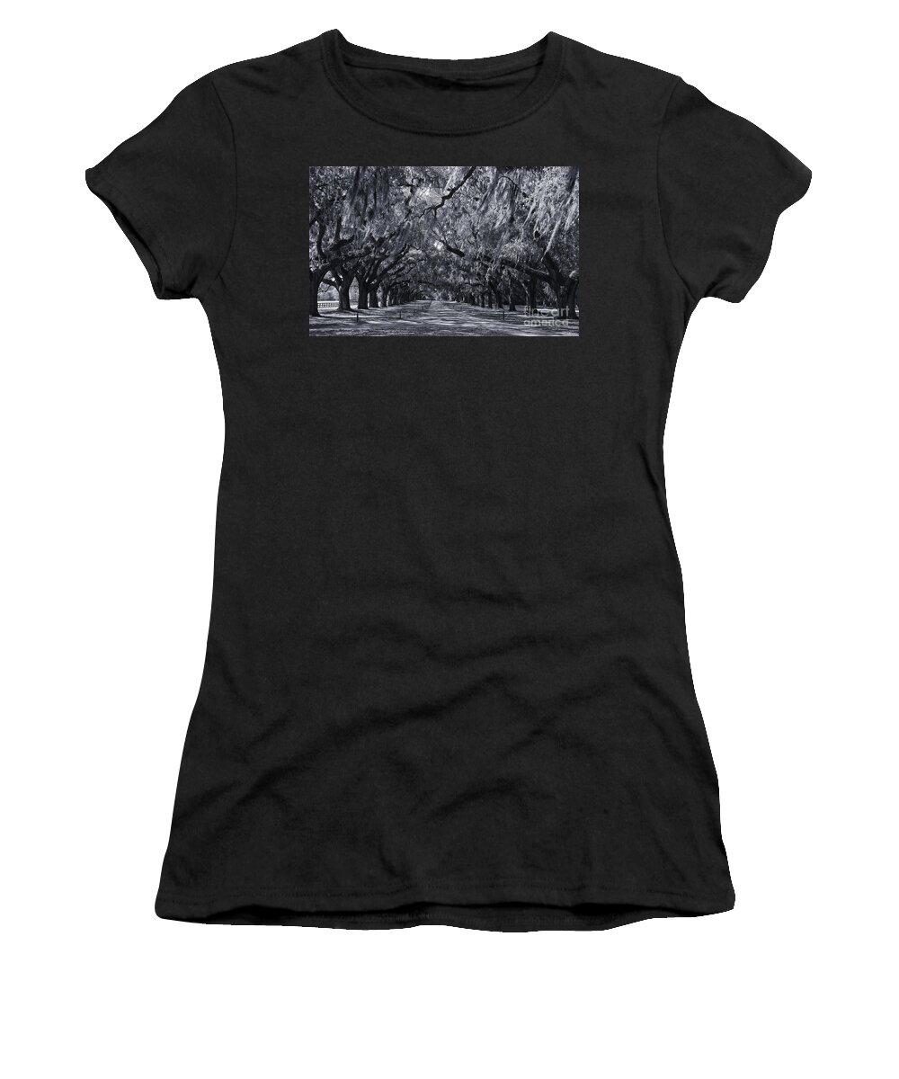 Southern Women's T-Shirt featuring the photograph Live Oaks in Cynotype by Jill Lang