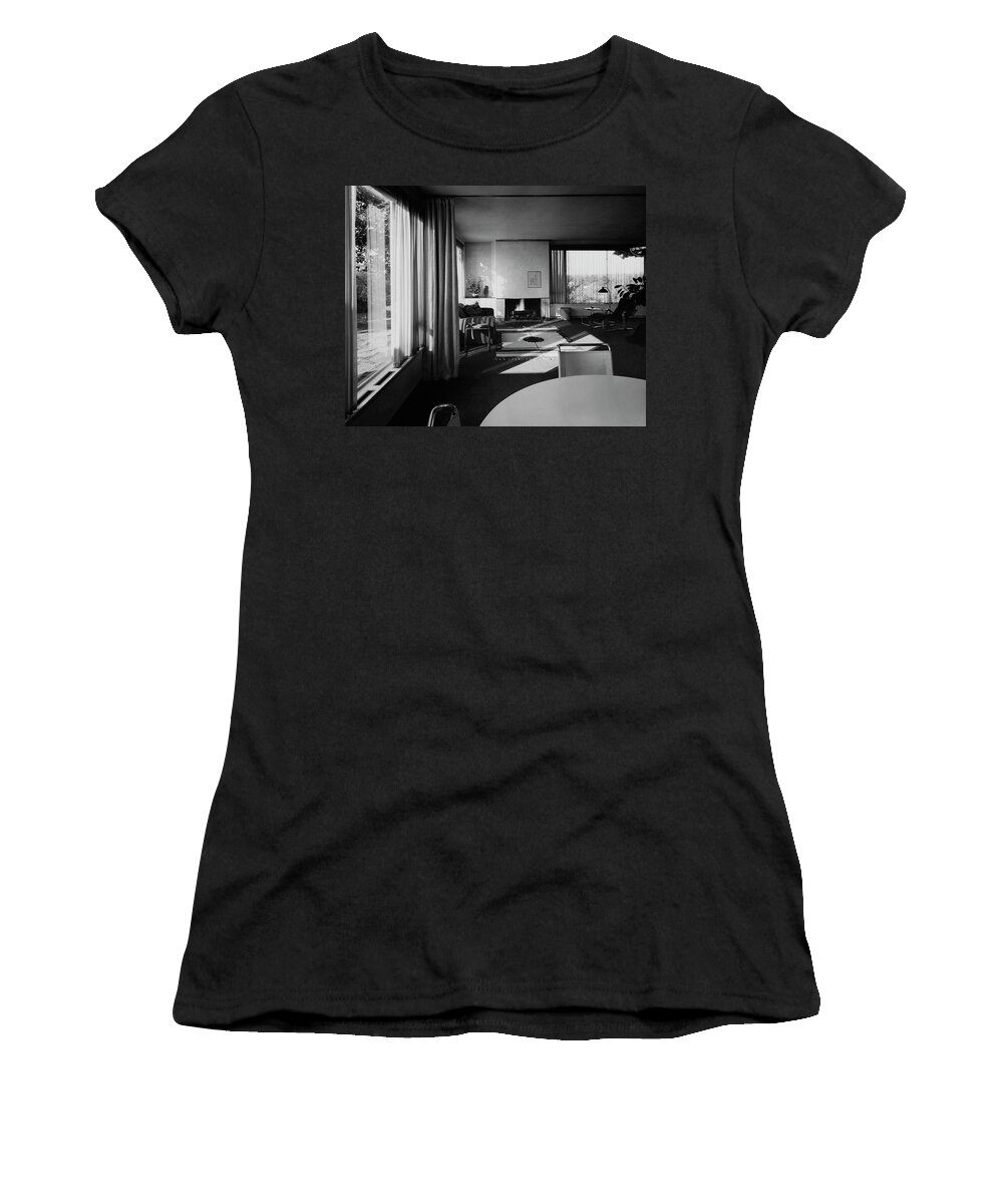 Home Women's T-Shirt featuring the photograph Living Room In Mr. And Mrs. Walter Gropius' House by Robert M. Damora
