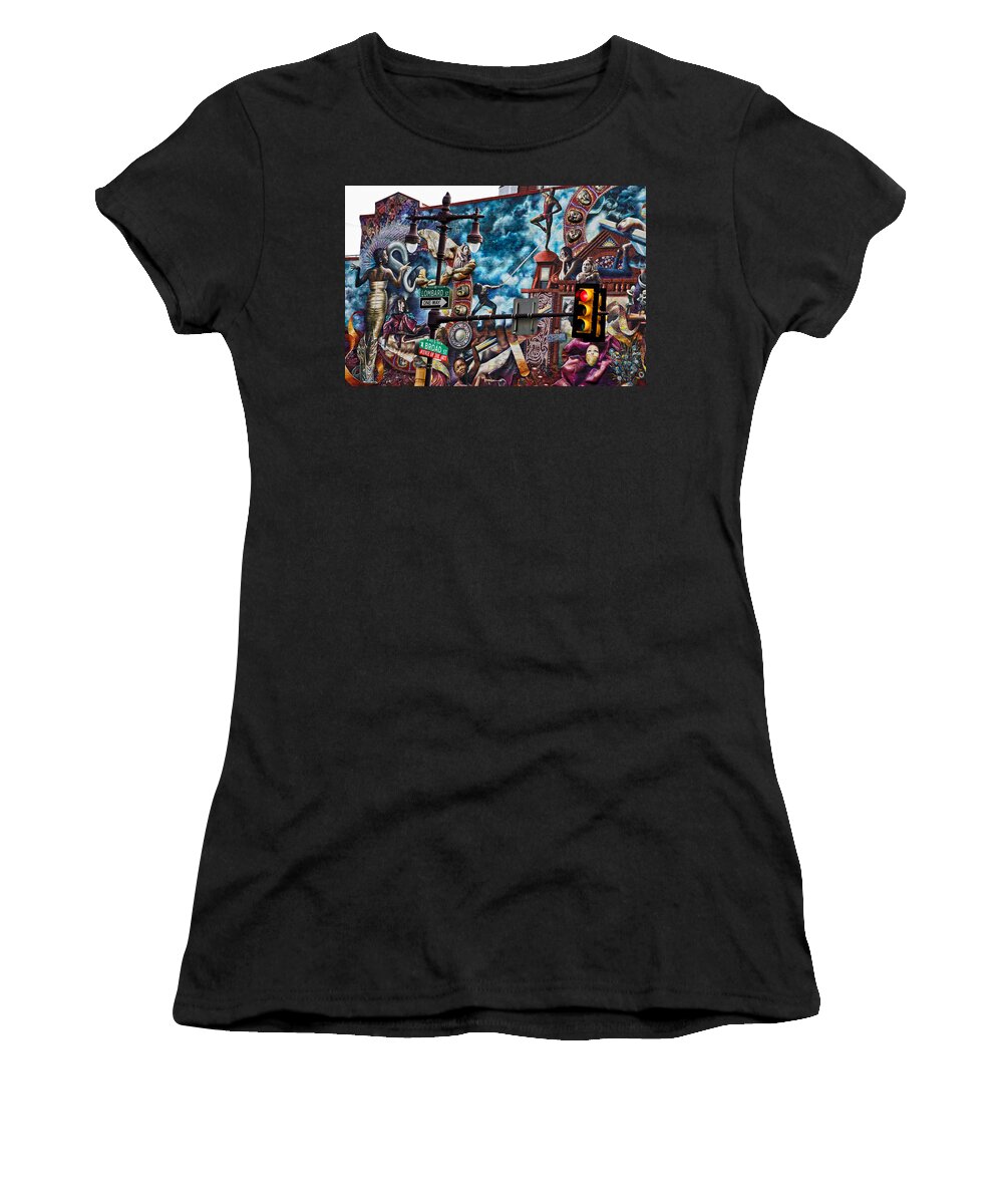 Philadelphia Mural Women's T-Shirt featuring the photograph Lombard and Broad by Alice Gipson