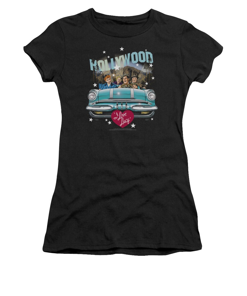 I Love Lucy Women's T-Shirt featuring the digital art Lucy - Hollywood Road Trip by Brand A