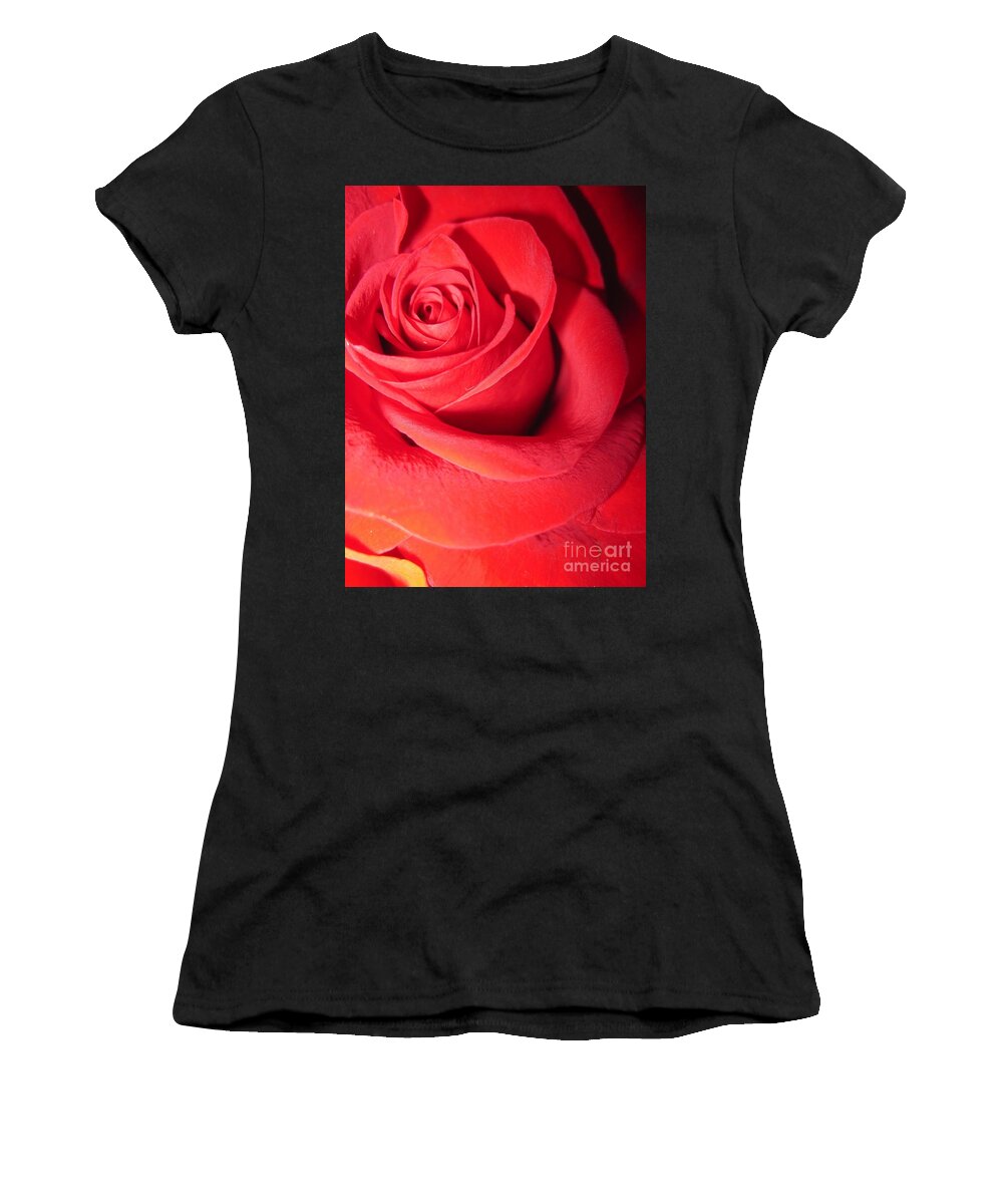 Floral Women's T-Shirt featuring the photograph Luminous Red Rose 6 by Tara Shalton