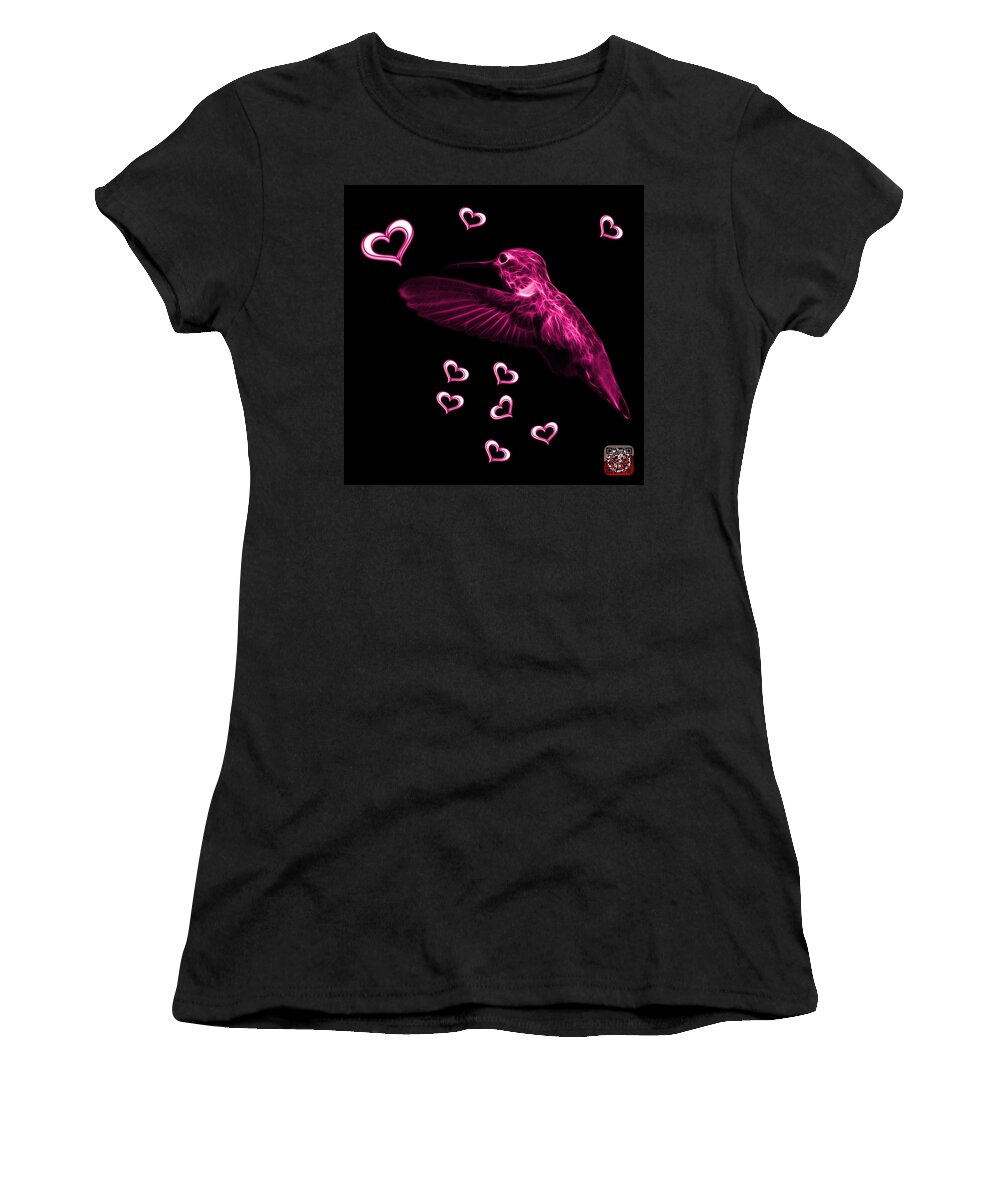 Hummingbird Women's T-Shirt featuring the digital art Magenta Hummingbird - 2055 F by James Ahn