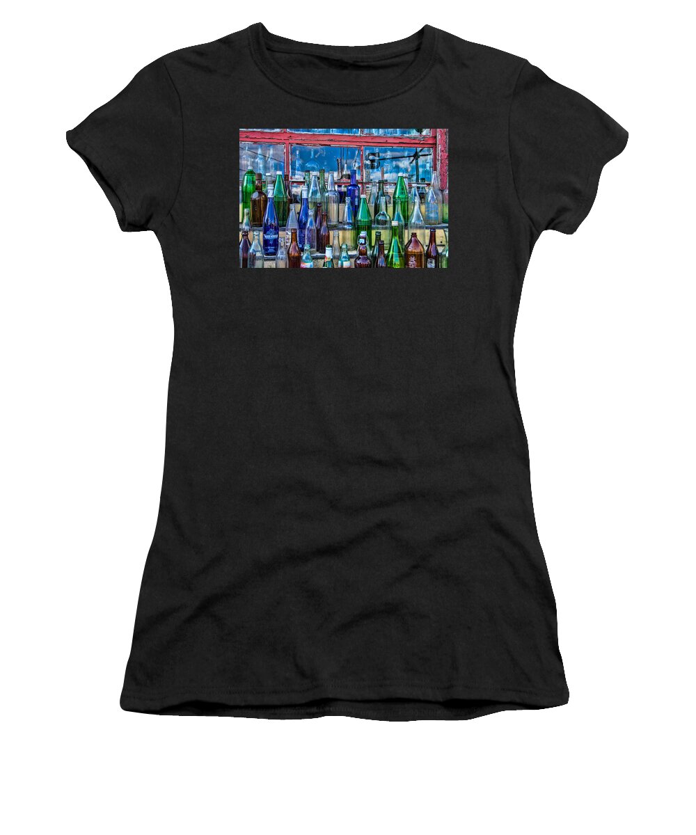 Steven Bateson Women's T-Shirt featuring the photograph Maine Bottle Collector by Steven Bateson