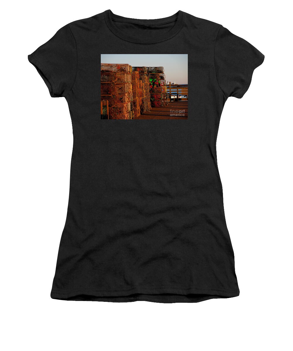 Lobster Traps Women's T-Shirt featuring the photograph Maine Traps by HEVi FineArt