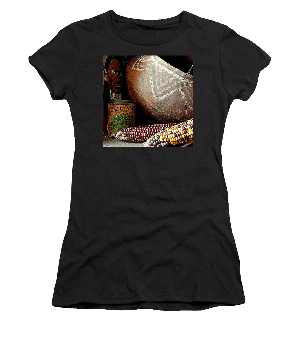 Nola Women's T-Shirt featuring the photograph Pottery And Maize Indian Corn Still Life In New Orleans Louisiana by Michael Hoard