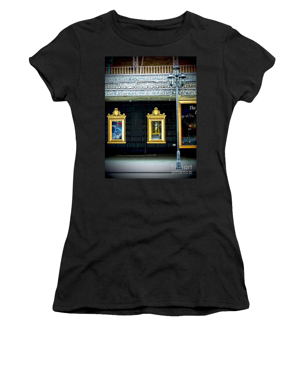 Broadway Women's T-Shirt featuring the photograph Majestic Theatre Lightpost by James Aiken