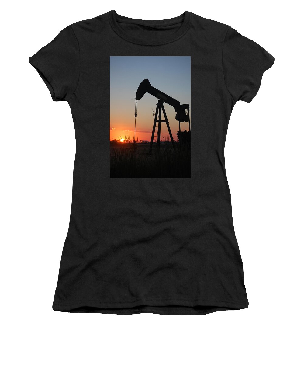 Oil Women's T-Shirt featuring the photograph Making Tea at Sunset by Leticia Latocki