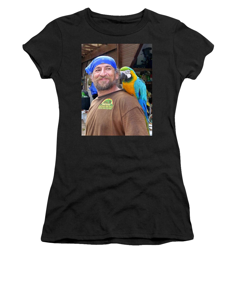 Buddah Women's T-Shirt featuring the photograph Manny and Milo at Buddha's Cup by Lori Seaman