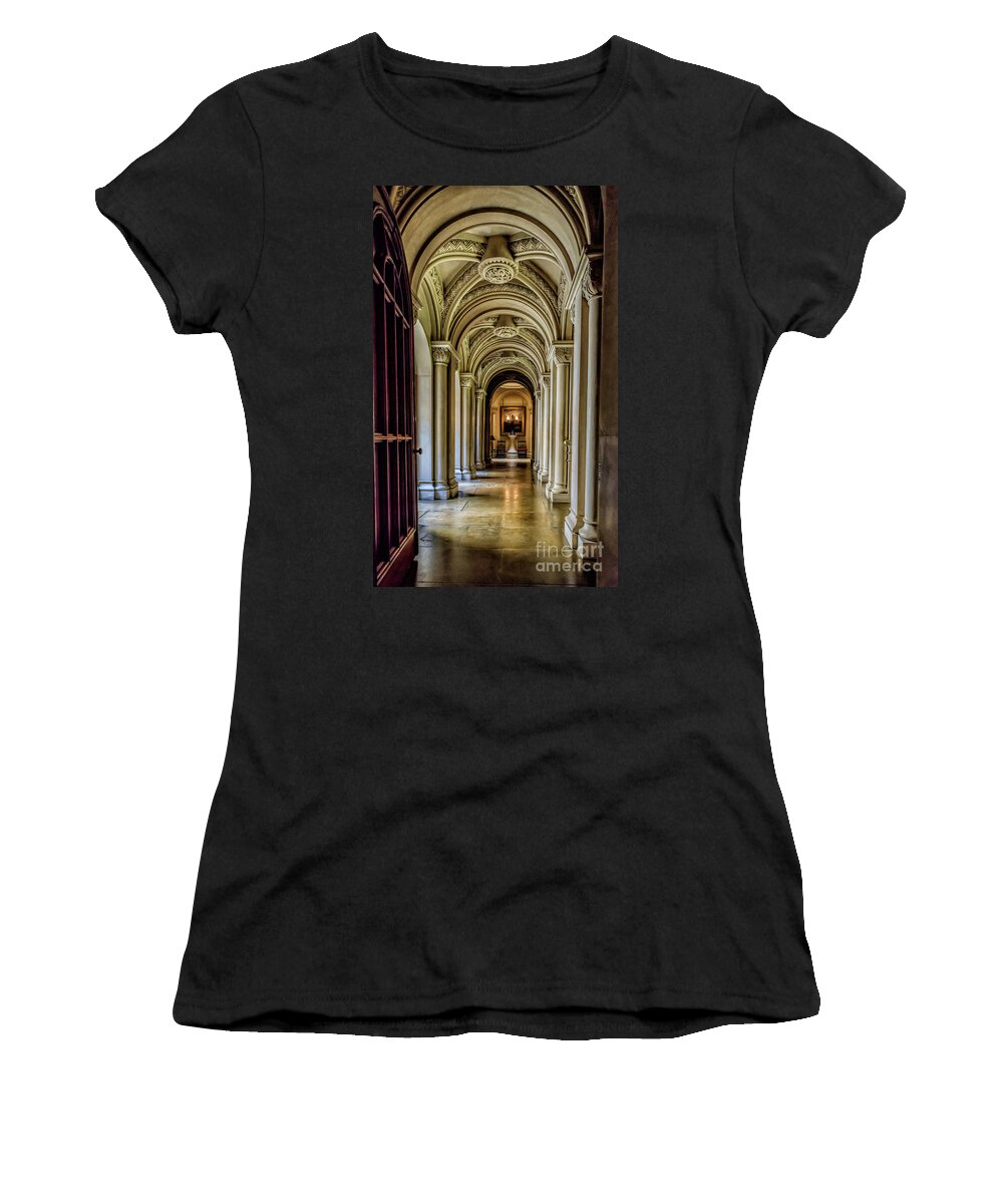 British Women's T-Shirt featuring the photograph Mansion Hallway by Adrian Evans