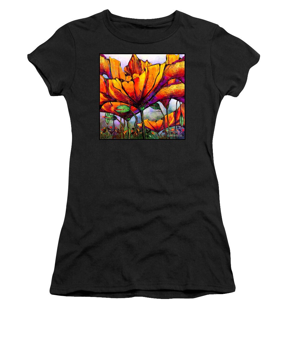 Poppies Women's T-Shirt featuring the digital art March Of The Poppies by Mary Eichert