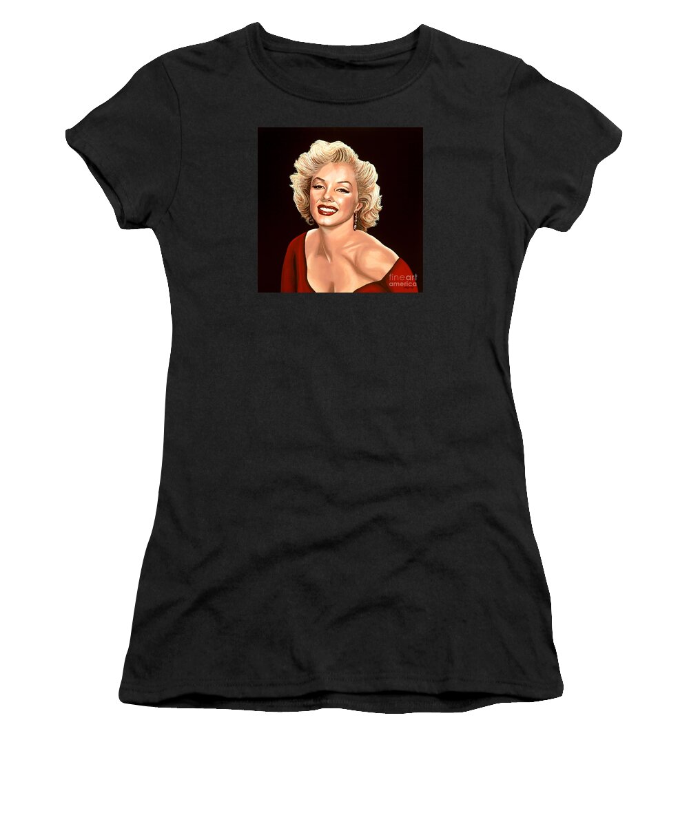 Marilyn Monroe Women's T-Shirt featuring the painting Marilyn Monroe 3 by Paul Meijering