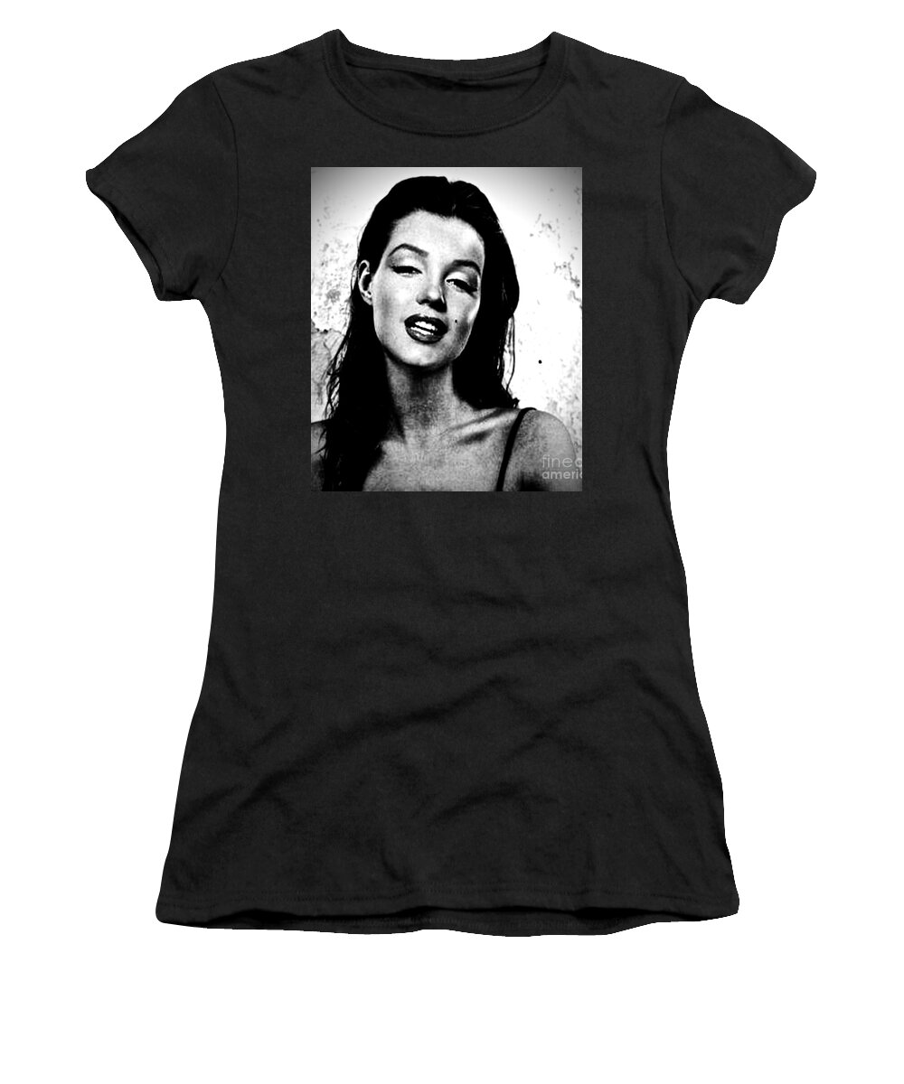 Marilyn Monroe Women's T-Shirt featuring the photograph Marilyn Monroe--Brunette by Saundra Myles