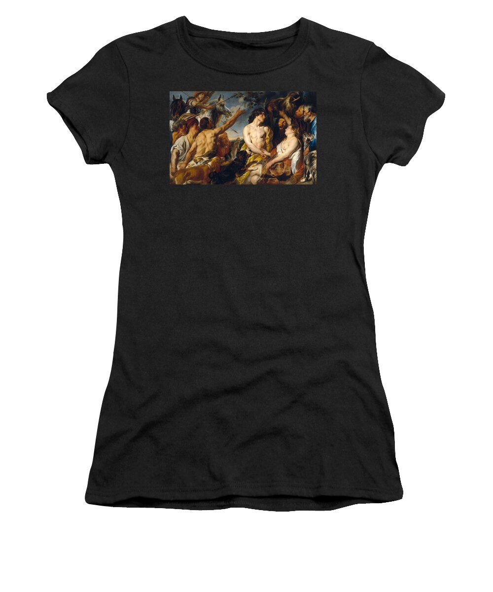 Jacob Jordaens Women's T-Shirt featuring the painting Meleager and Atalante by Jacob Jordaens