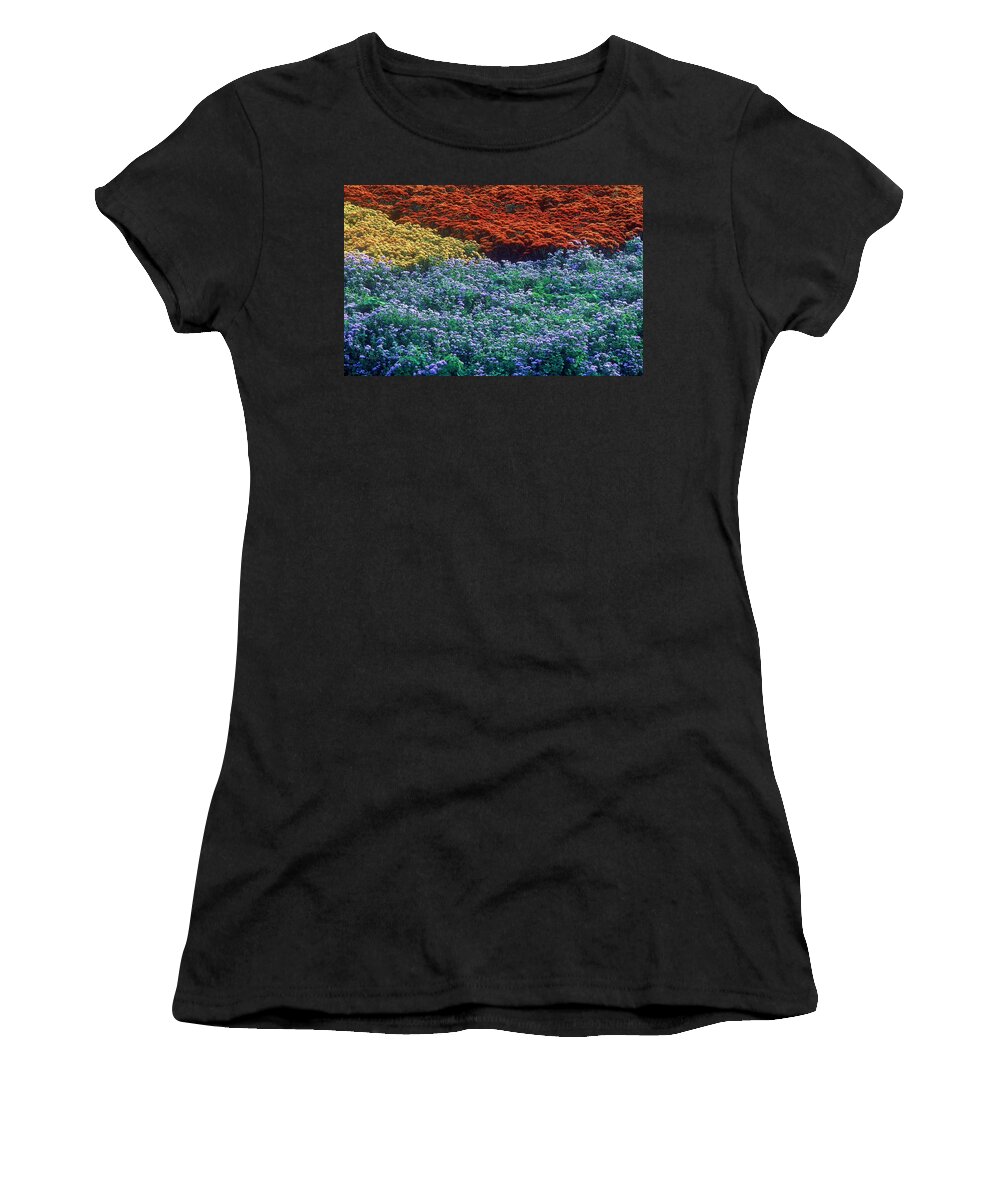 Flowers Women's T-Shirt featuring the photograph Merging Colors by Rodney Lee Williams