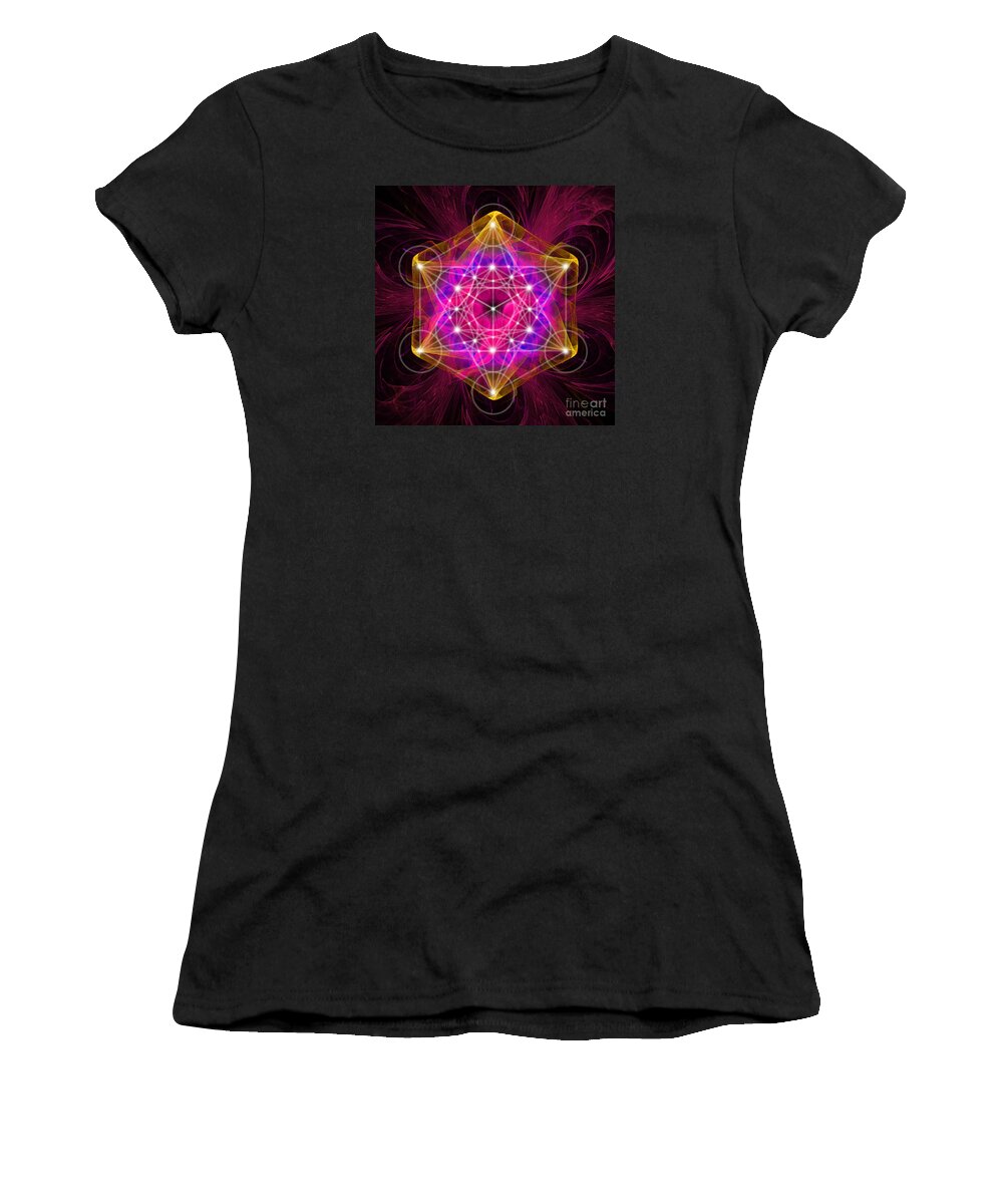 Metatron Women's T-Shirt featuring the digital art Metatron Cube by Alexa Szlavics