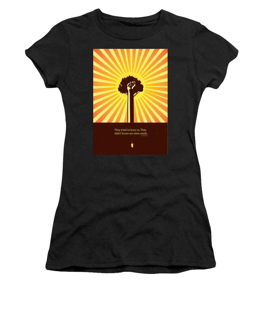 Quotes Women's T-Shirt featuring the painting Mexican Proverb minimalist poster by Sassan Filsoof