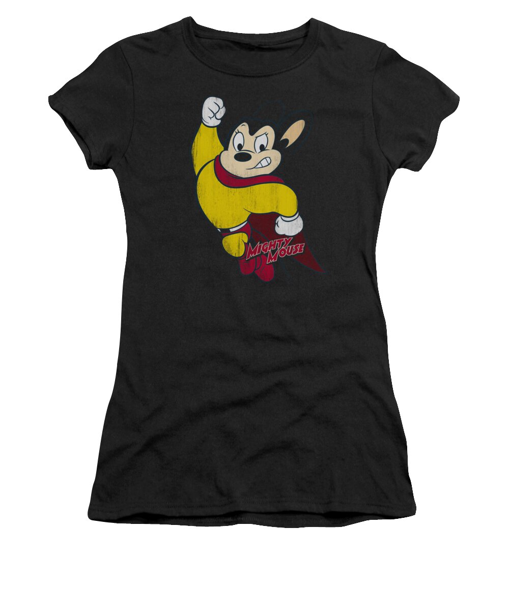 Mighty Mouse Women's T-Shirt featuring the digital art Mighty Mouse - Classic Hero by Brand A
