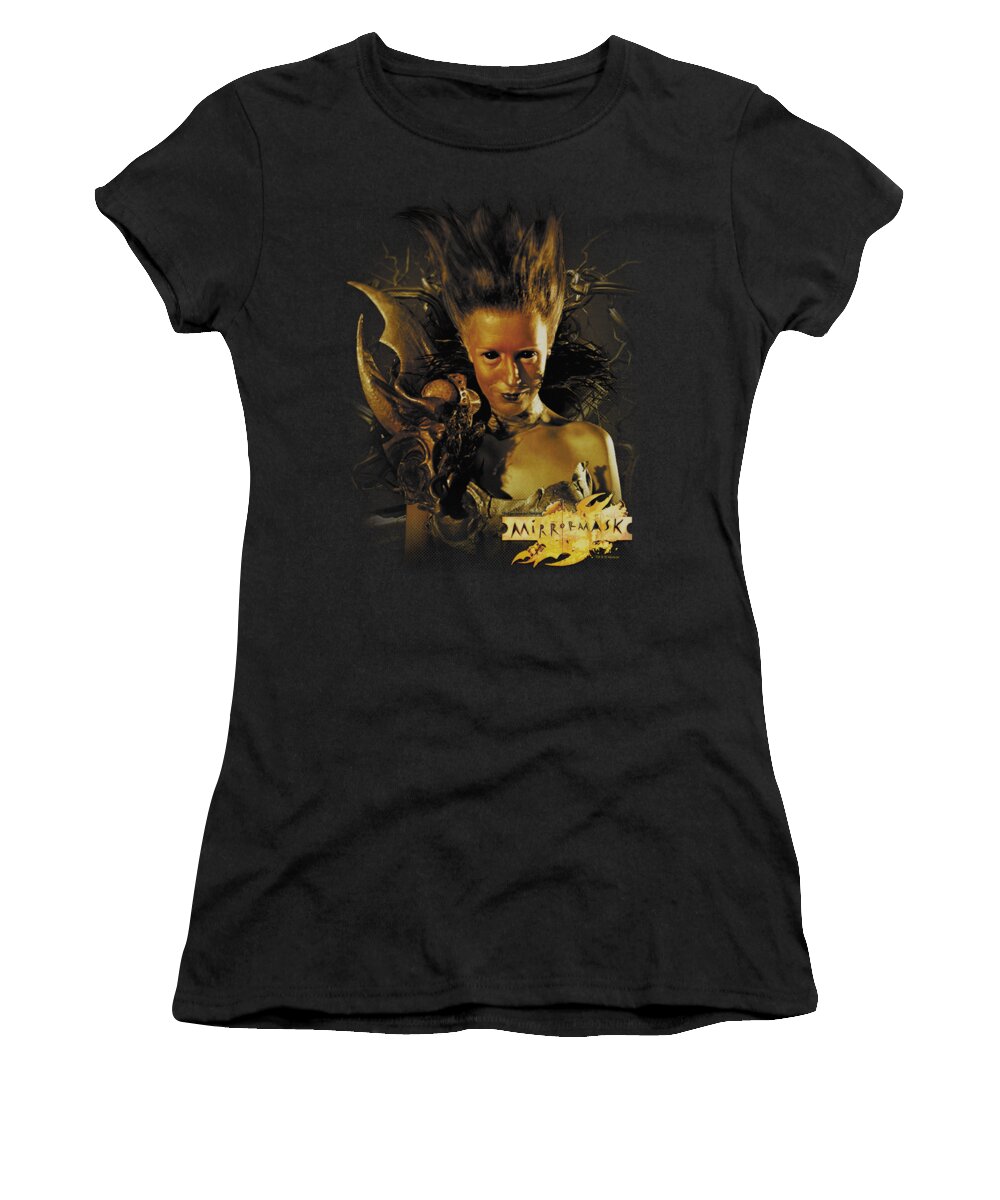 Mirrormask Women's T-Shirt featuring the digital art Mirrormask - Queen Of Shadows by Brand A