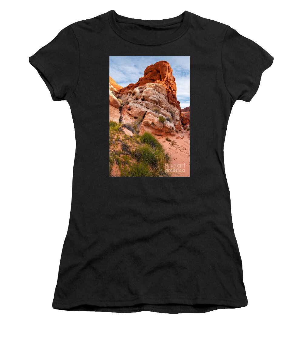 Mojave Women's T-Shirt featuring the photograph Mojave Desert Sandstone Wash - Valley of Fire - Nevada by Gary Whitton