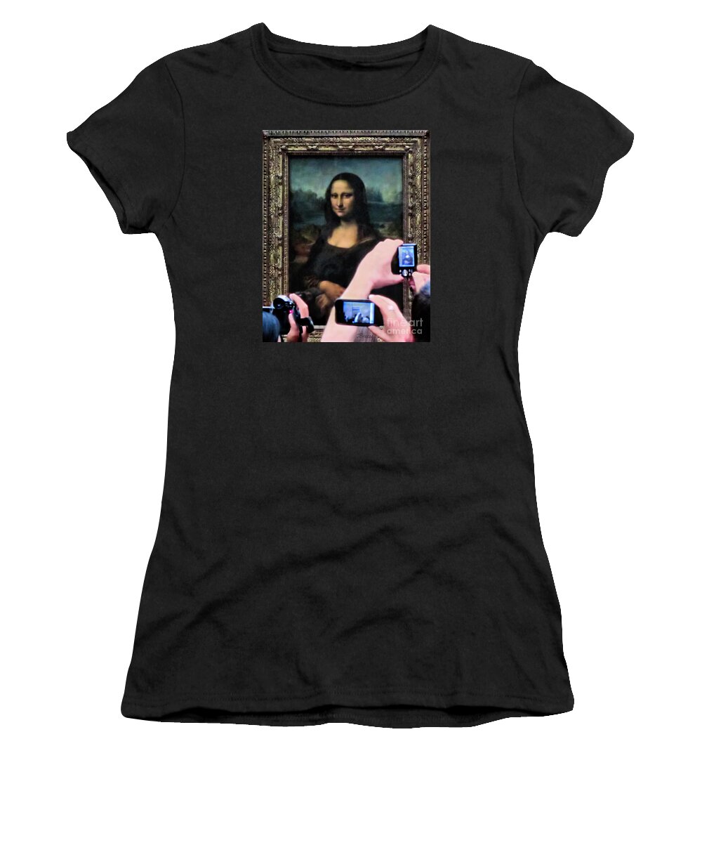 Historical Women's T-Shirt featuring the photograph Mona Forever Smiles by Jennie Breeze