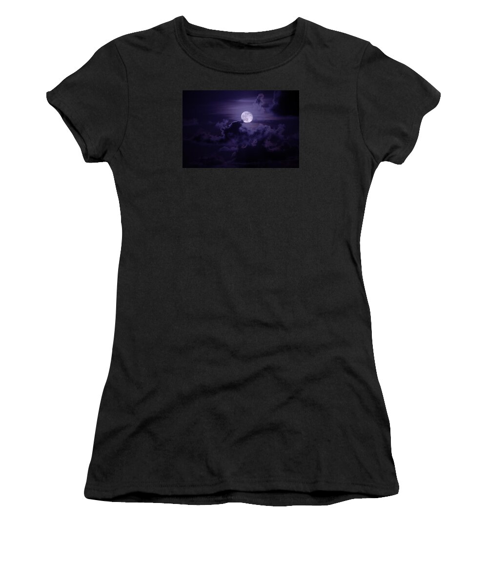 Nature Women's T-Shirt featuring the photograph Moody Moon by Chad Dutson