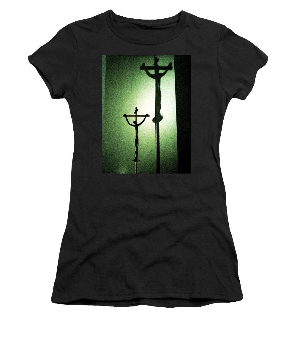 Cross Women's T-Shirt featuring the photograph More than a Shadow by Zinvolle Art