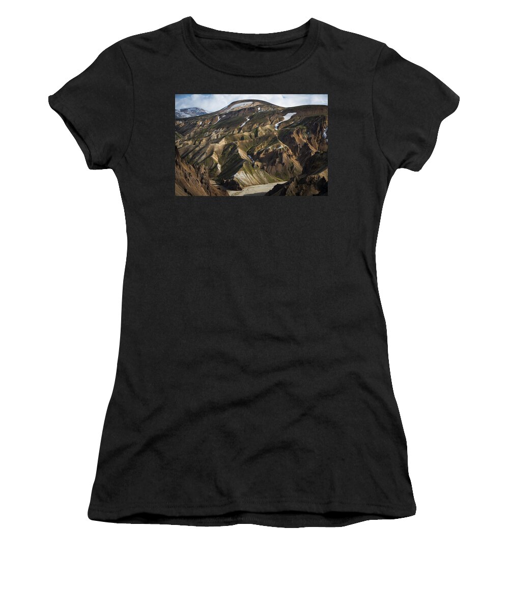 Feb0514 Women's T-Shirt featuring the photograph Mount Skalli From Mount Blahnukur by Rob Brown