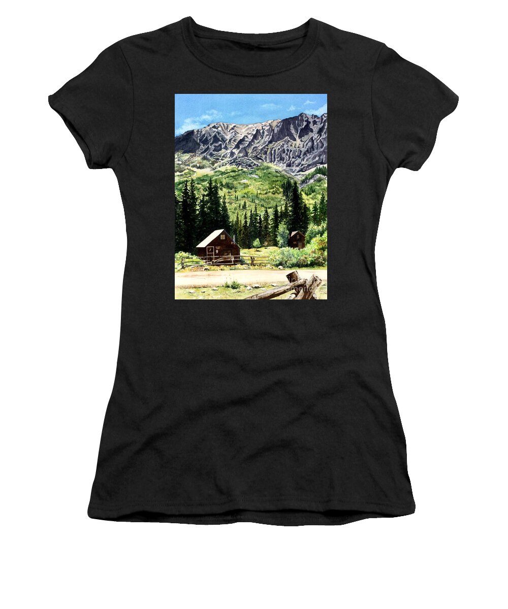 Water Color Paintings Women's T-Shirt featuring the painting Mountain Majesty by Barbara Jewell