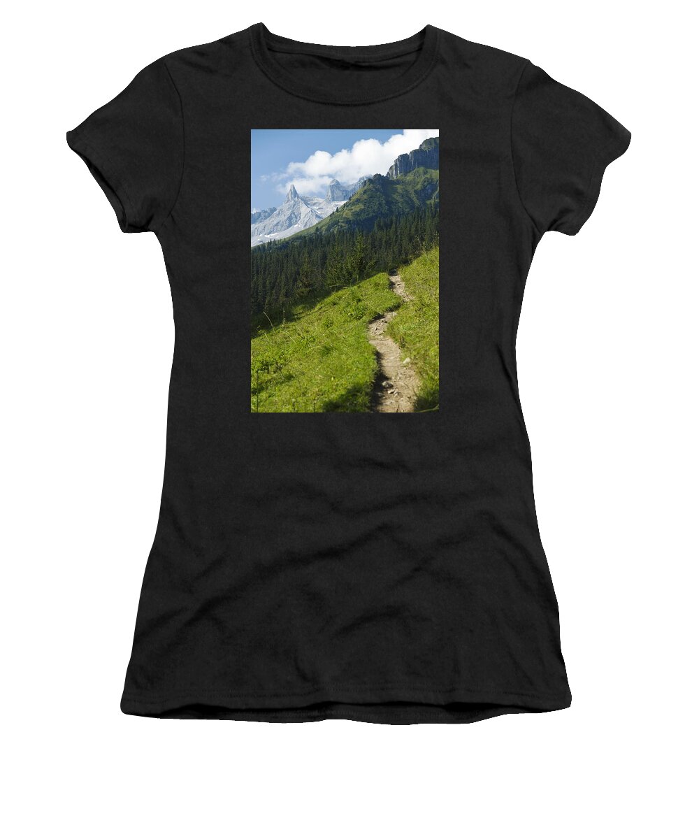 Footpath Women's T-Shirt featuring the photograph Mountain Path by Chevy Fleet