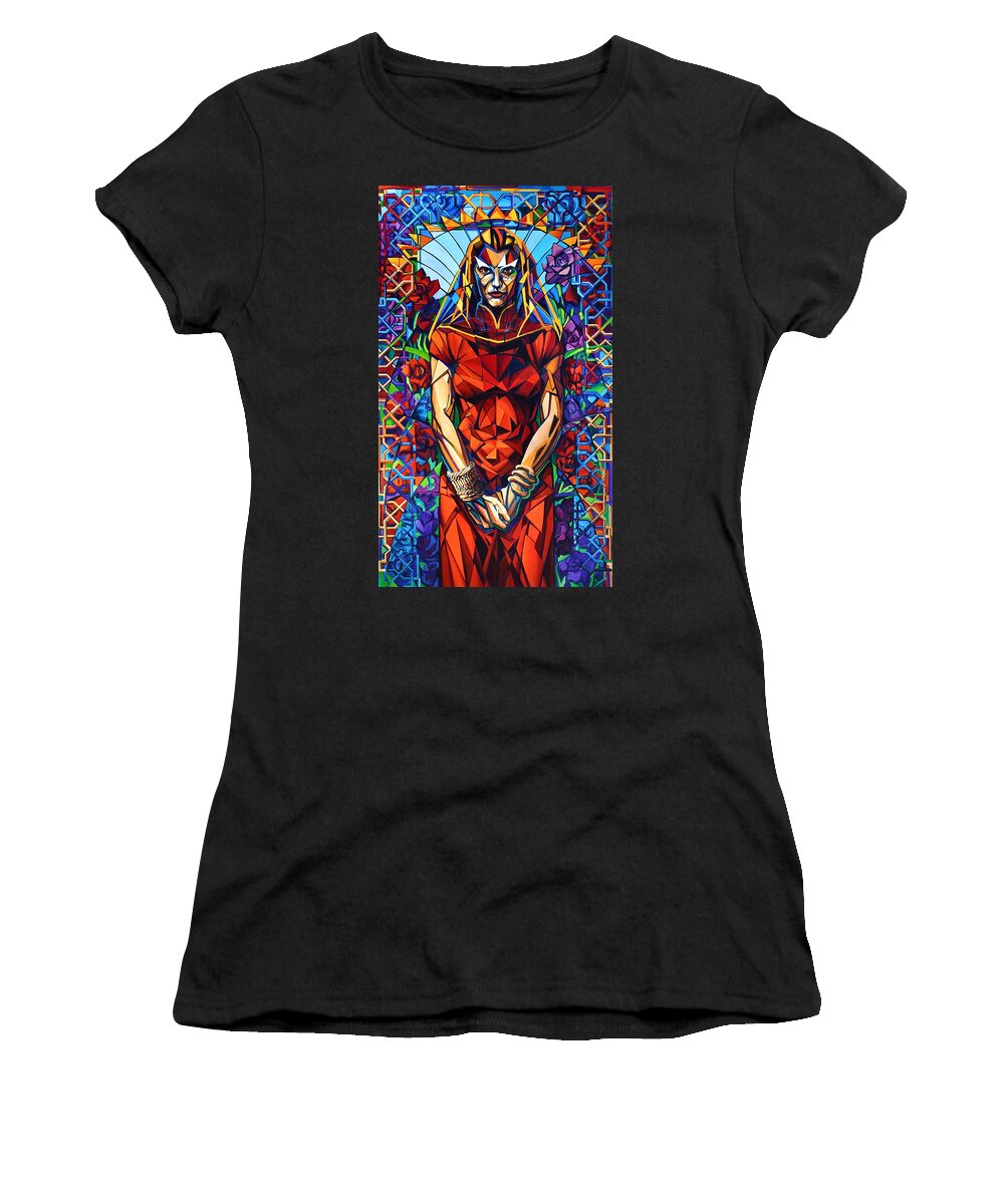 Girl Women's T-Shirt featuring the painting Muse Winter/Mourning by Greg Skrtic