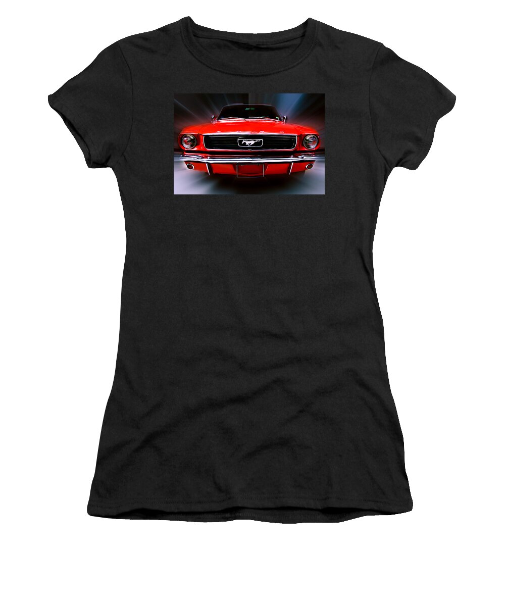 Car Women's T-Shirt featuring the digital art Mustang Sally by Nathan Wright