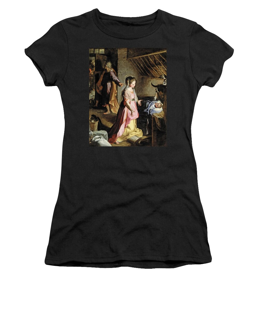 Federico Barocci Women's T-Shirt featuring the painting Nativity by Federico Barocci
