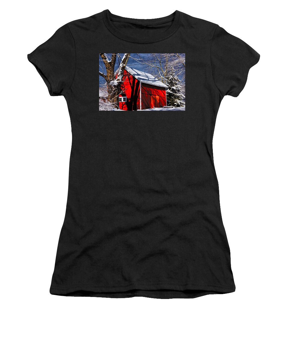 New England Winter Women's T-Shirt featuring the photograph New England Winter by Karol Livote