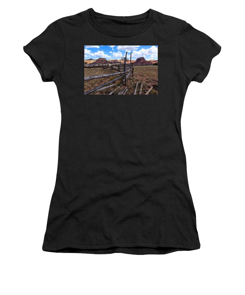Corral Women's T-Shirt featuring the photograph New Mexico Corral by Ben Graham