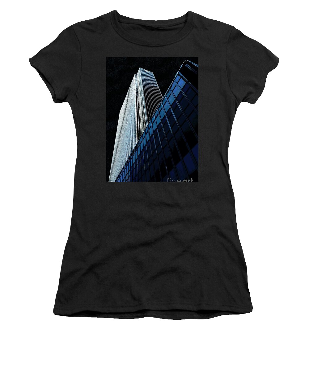 New York Art Women's T-Shirt featuring the photograph New York Black and BLue by Joseph J Stevens
