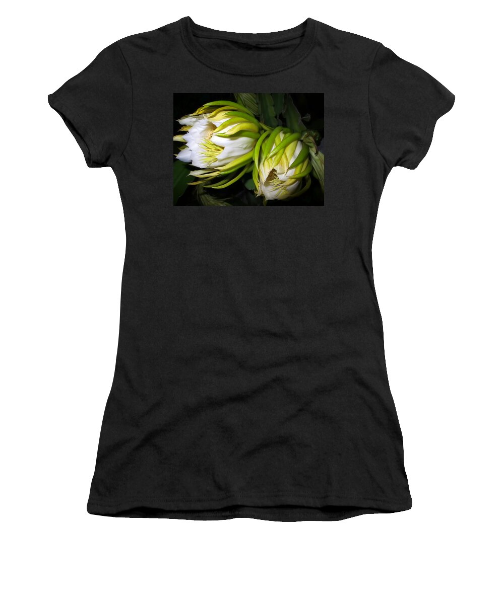 Flower Women's T-Shirt featuring the photograph Night Blooming Cereus 31 by Dawn Eshelman