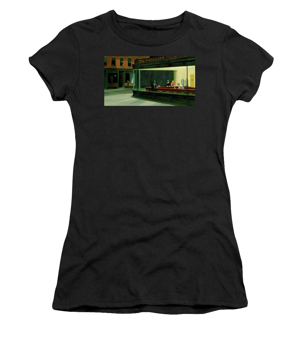 Nighthawks Women's T-Shirt featuring the Nighthawks by Edward Hopper